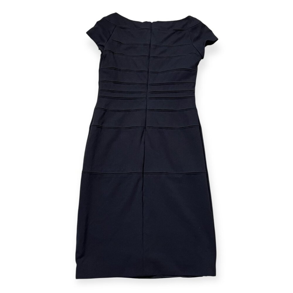 Escada Black Sheath Dress 40/M Cap Sleeve Cocktail Career Party Classic Stretch - Picture 3 of 13